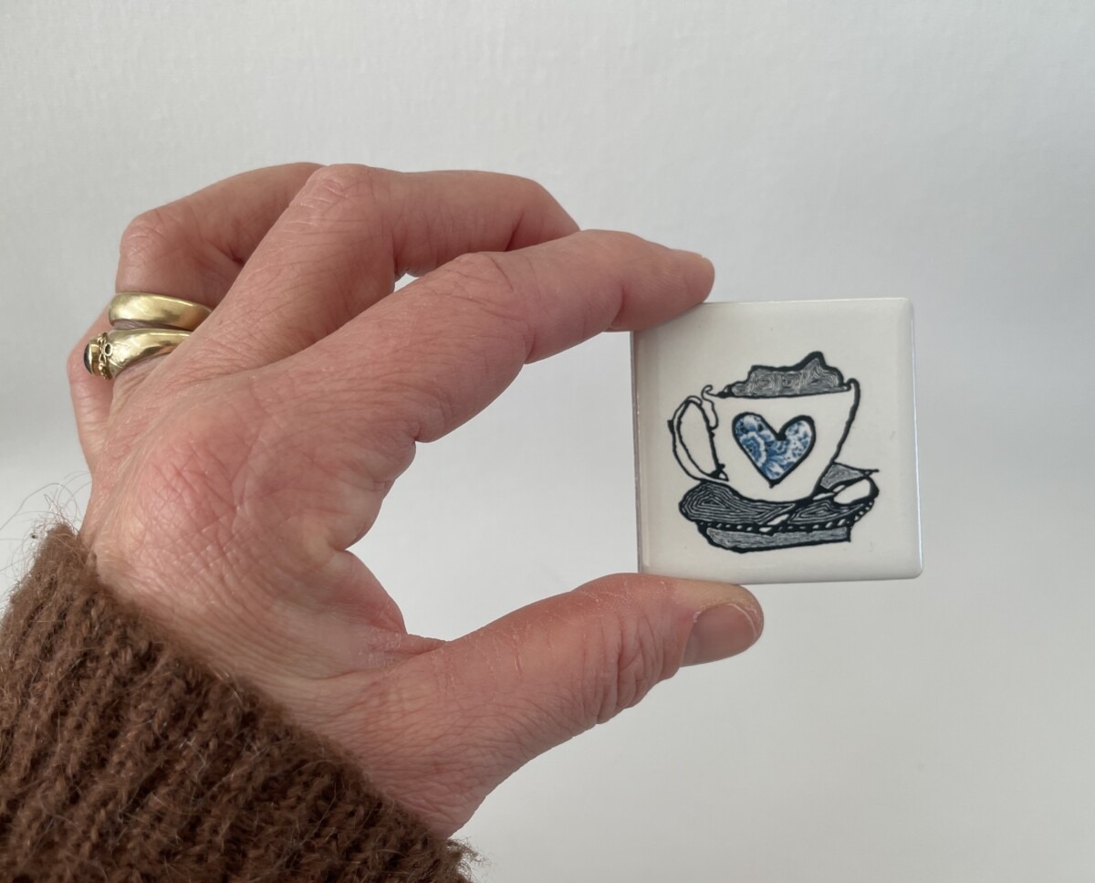 minitegel kopje blauw hart