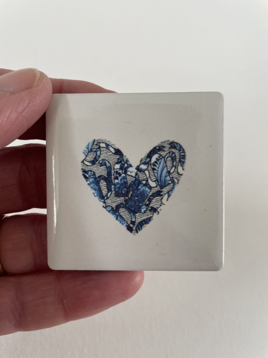 minitegel blauw hart met kannen